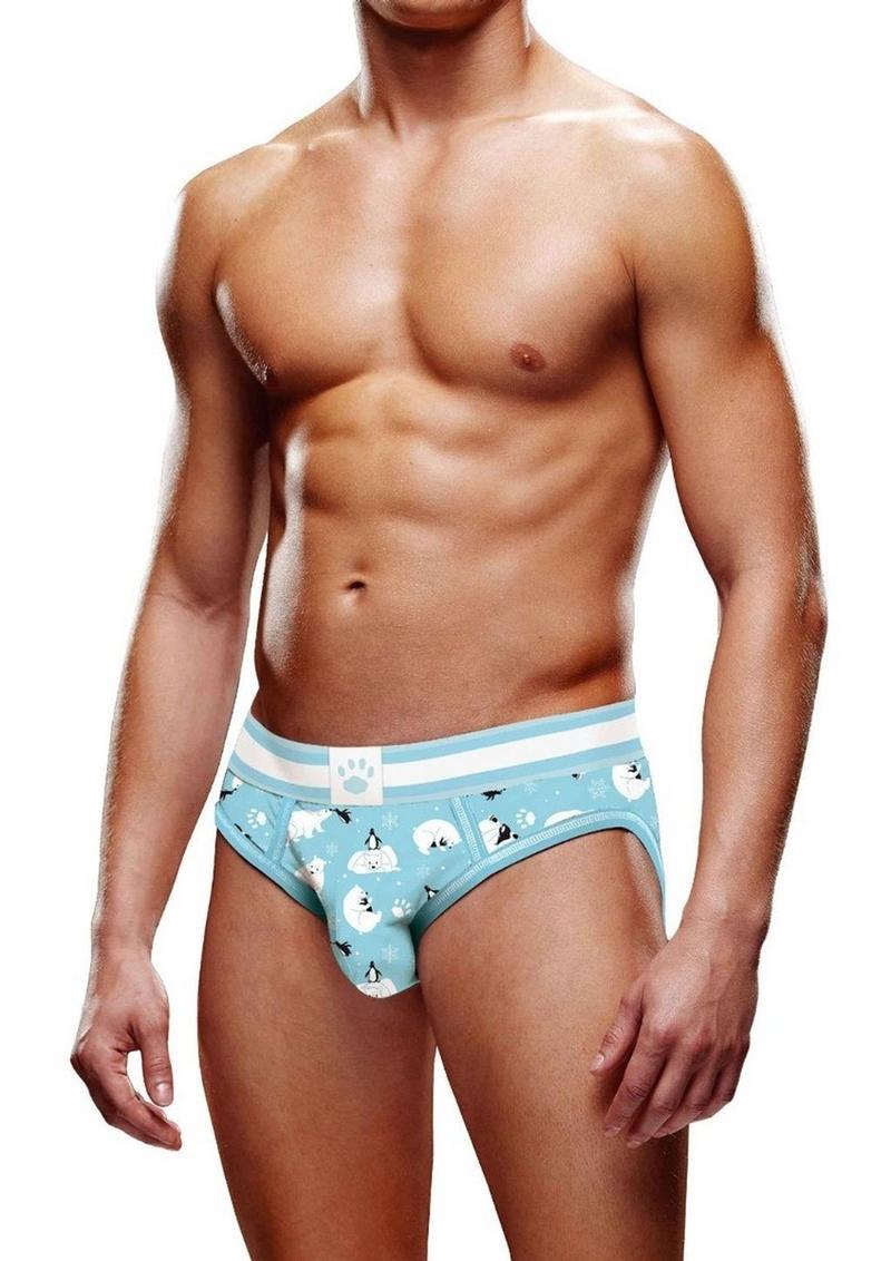 Prowler Winter Animals Open Brief - Blue/White - Medium