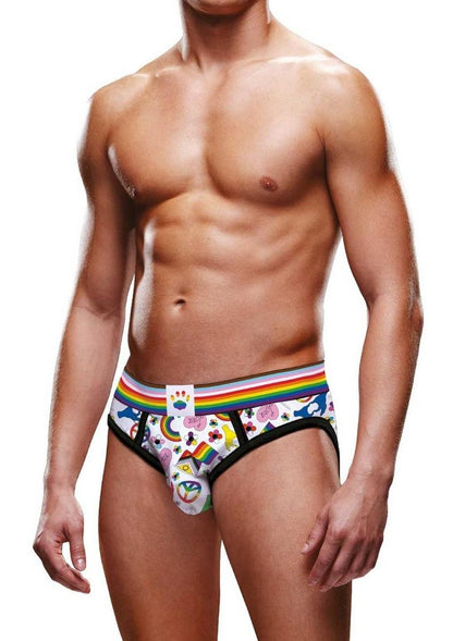 Prowler Pride Love and Peace 1 Brief - Multicolor/Rainbow - Large