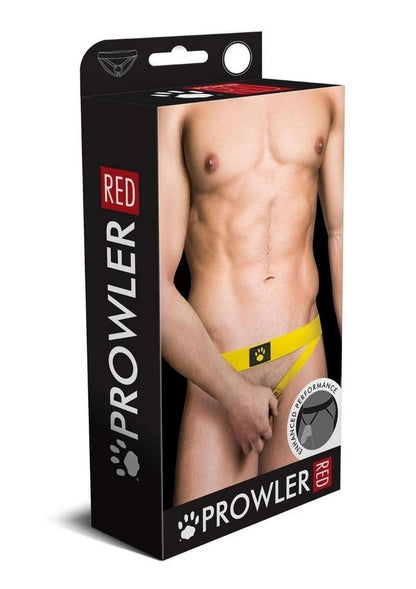 Prowler Red Ass-Less Cock Ring - Black/Yellow - Large