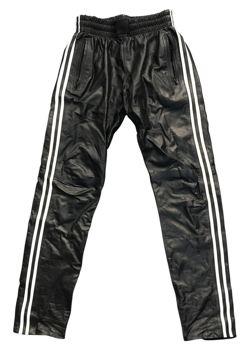 Prowler Red Leather Joggers - Black/White - Large