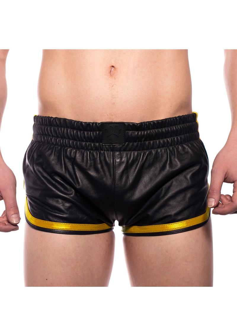 Prowler Red Leather Sport Shorts - Black/Yellow - Large