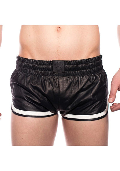 Prowler Red Leather Sport Shorts - Black/White - Small