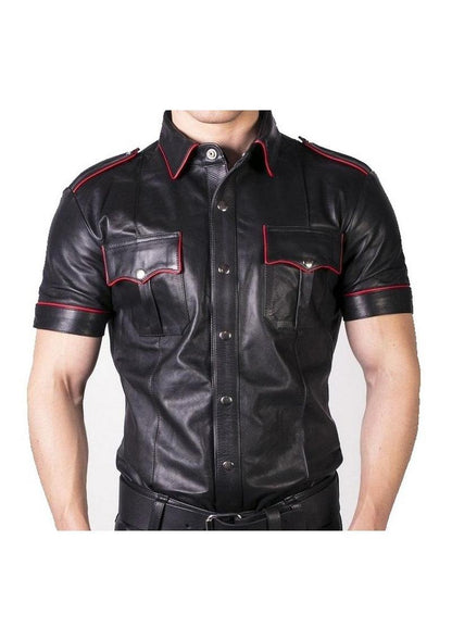 Prowler Red Slim Fit Police Shirt - Black/Multicolor/Red - Large