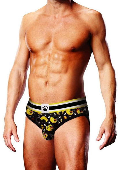 Prowler BDSM Rubber Ducks Brief - Black/Yellow - XLarge