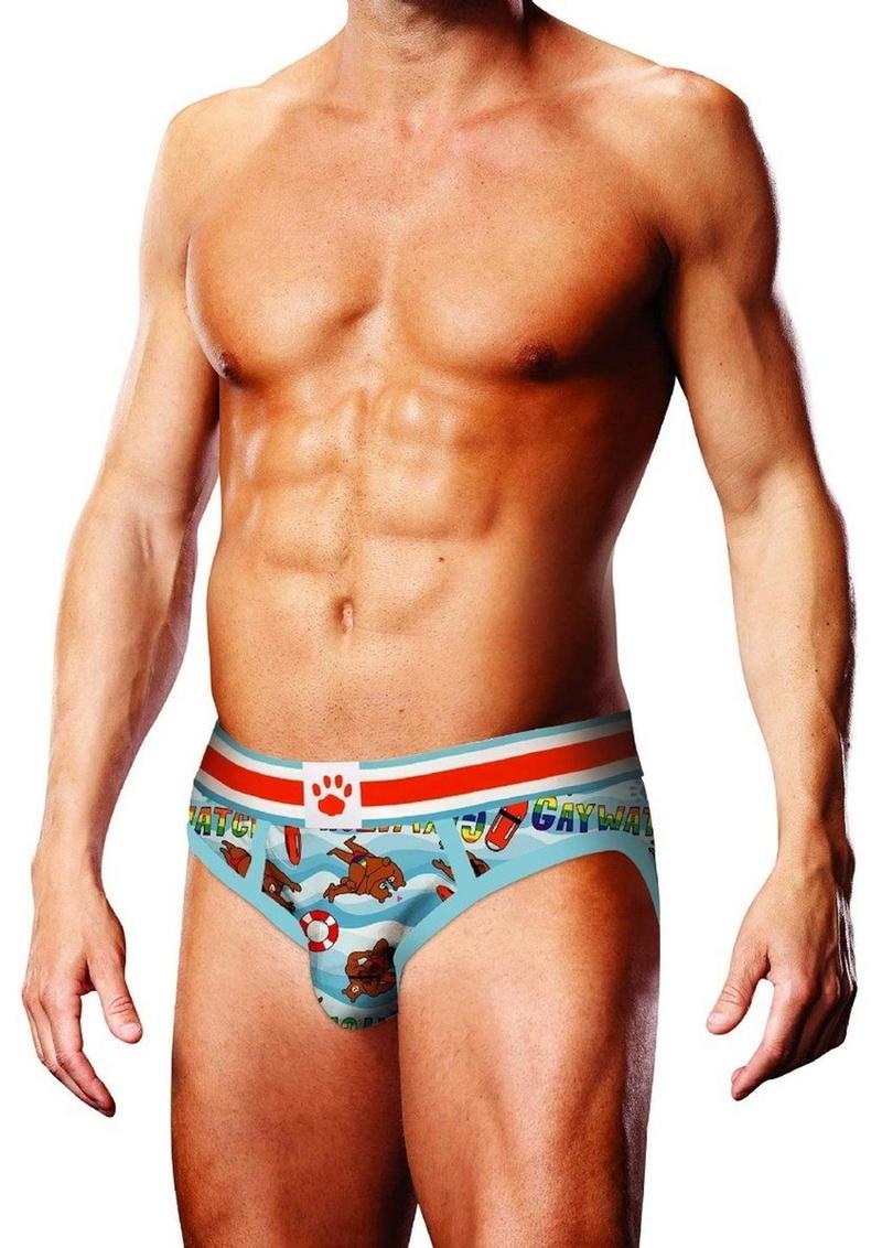 Prowler Gaywatch Bears Brief - Blue/Orange - Large