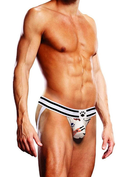 Prowler Leather Pride Jock - Black/White - Large