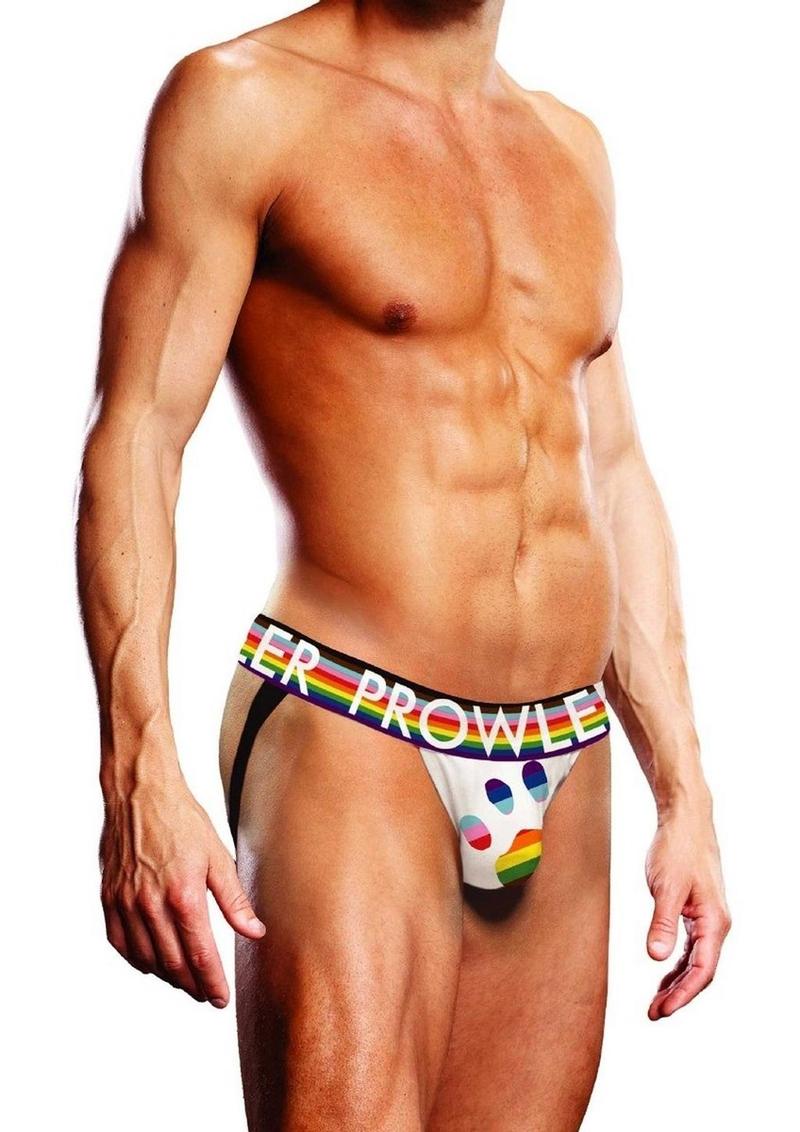 Prowler White Oversized Paw Jock - Multicolor/Rainbow/White - Large