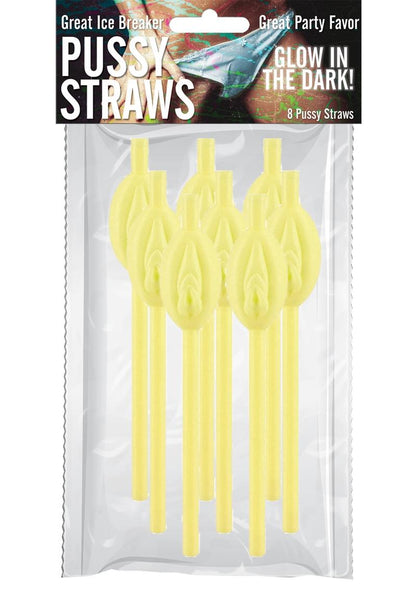 Pussy Straws - Glow In The Dark - 8 Pieces/Per Pack