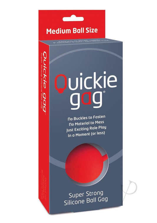 Quickie Gag Silicone Ball Gag Bondage - Red