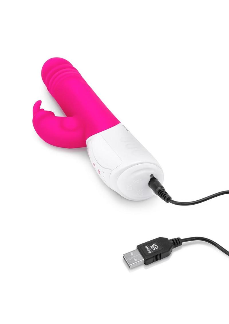 Rabbit Essentials Silicone Rechargeable G-Spot Thrusting Rabbit Vibrator