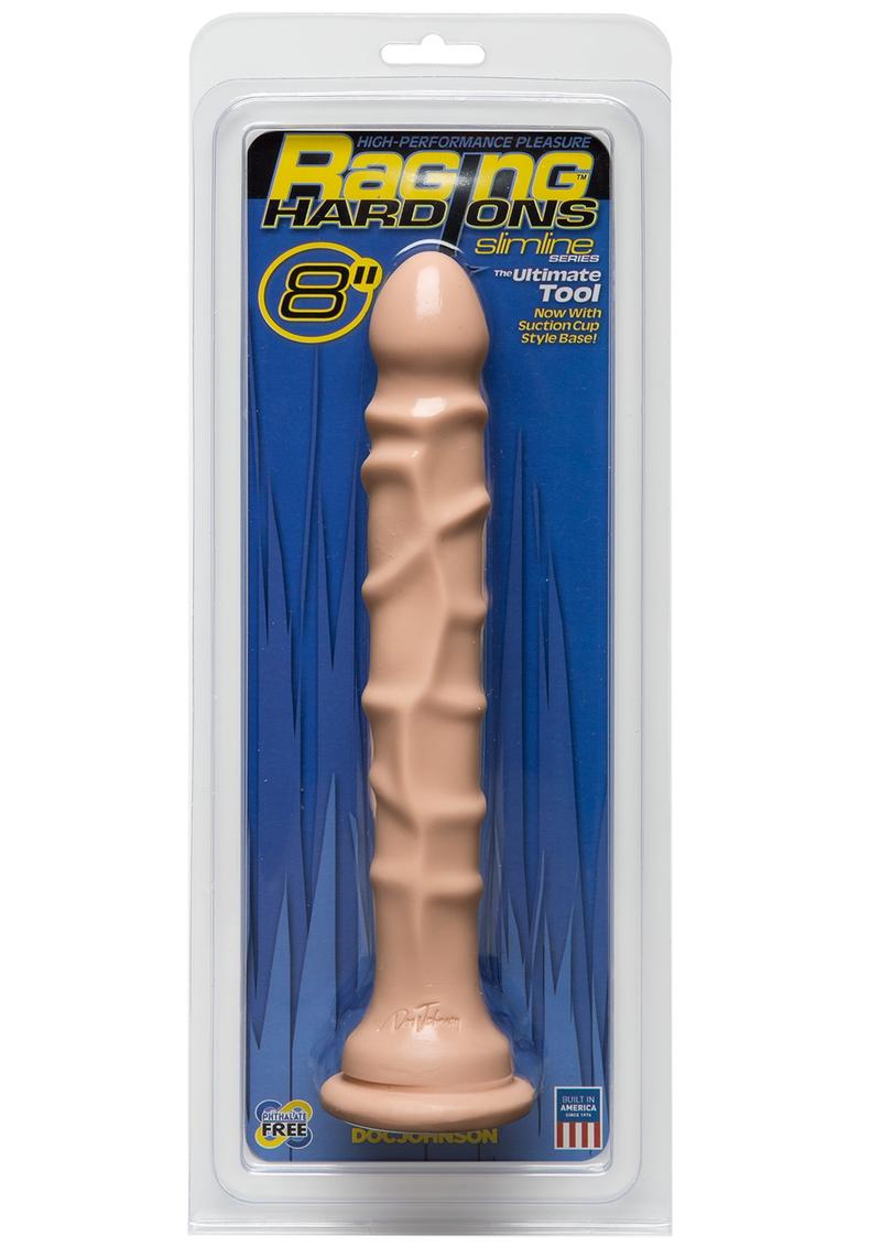 Raging Hard-Ons - Slimline Series - The Ultimate Tool Dildo with Suction Cup - Vanilla - 8in