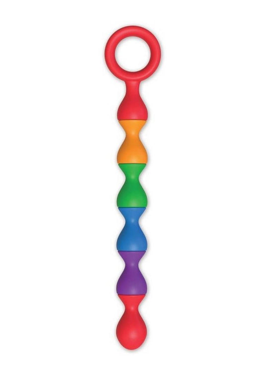 Rainbow Baller Beads Silicone Pleasure Anal Beads Waterproof