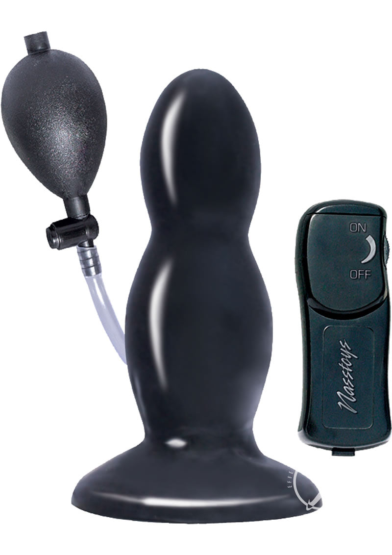 Ram Inflatable Vibrating Butt Plug - Black