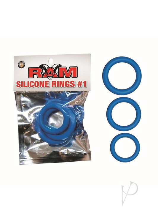 Ram Silicone Cock Rings - Assorted Colors - 24 Per Display/3 Pack/Display