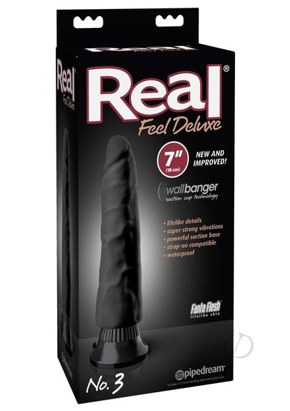 Real Feel Deluxe No. 3 Wallbanger Dildo - Black - 7in
