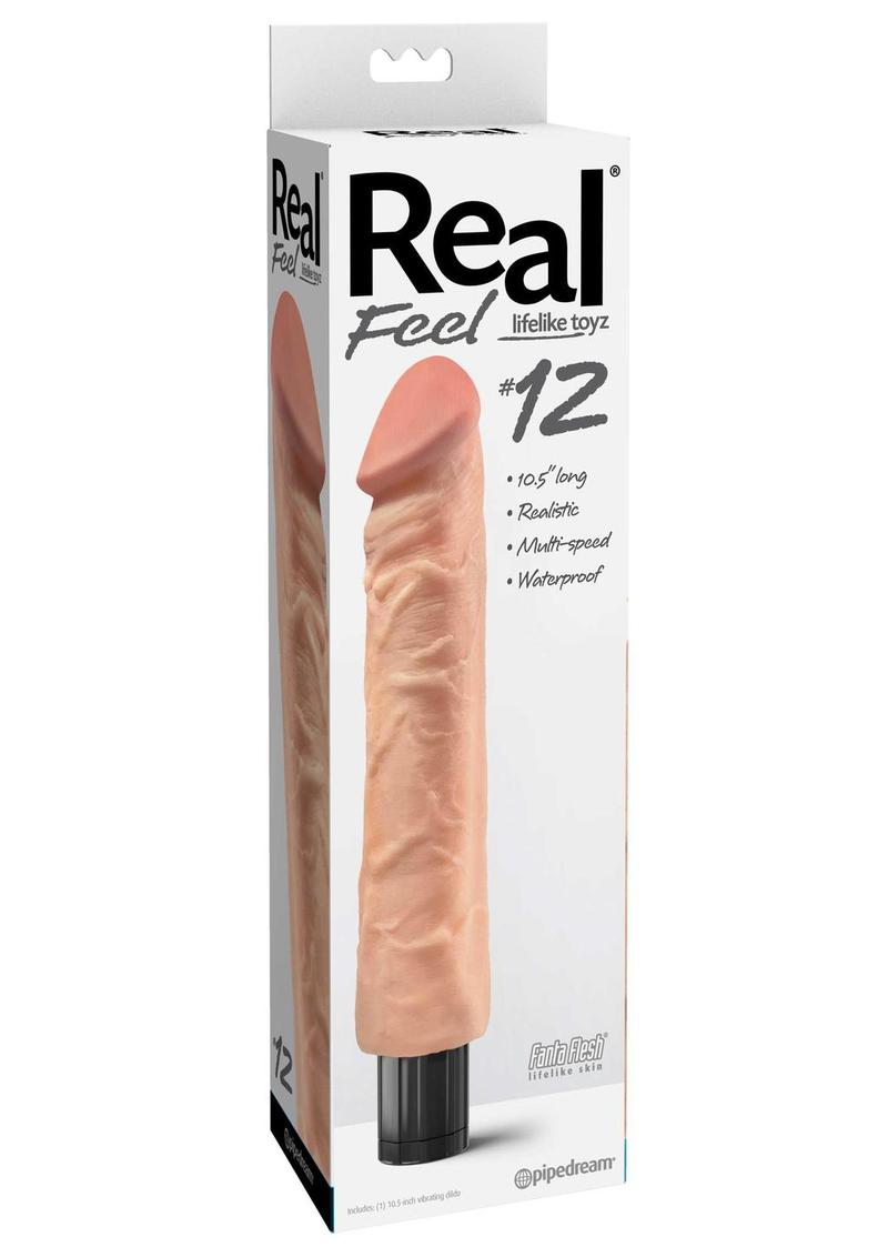Real Feel Lifelike Toyz No. 12 Realistic Vibrating Dildo - Vanilla - 10.5in