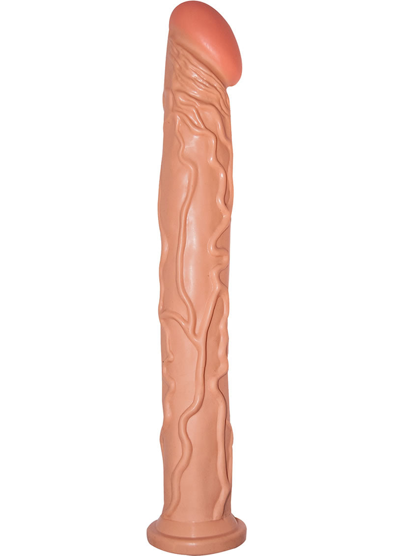 Real Skin All American Ultra Whoppers Slim Dildo - Flesh/Vanilla - 14in