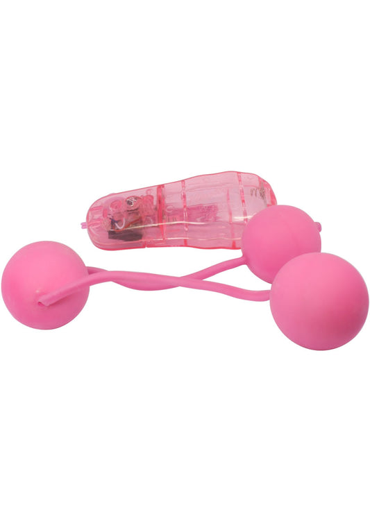 Real Skin Vibrating Ben-Wa Kegel Balls - Pink