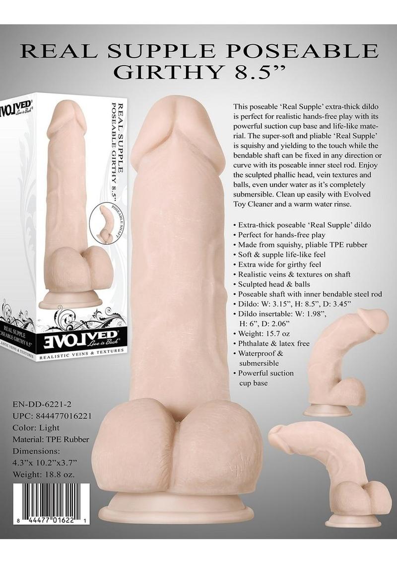 Real Supple Girthy Poseable Dildo with Balls