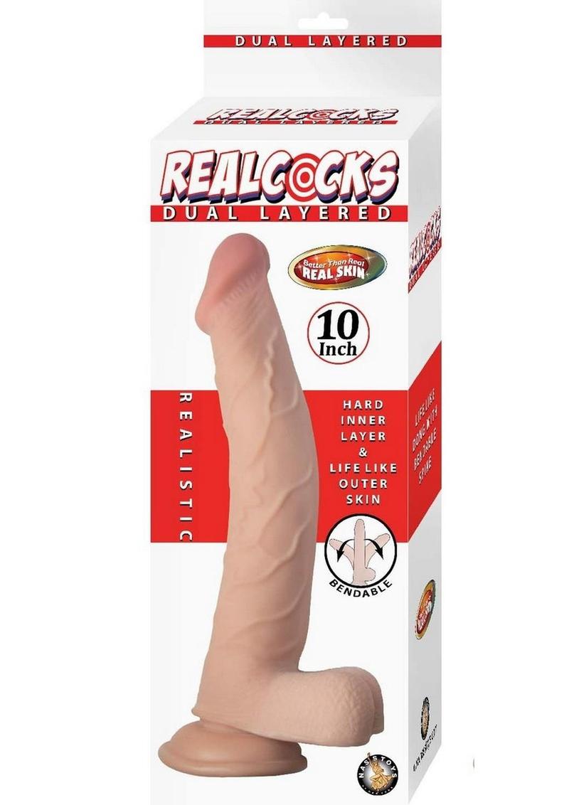 Realcocks Dual Layered Bendable Dildo - Vanilla - 10in