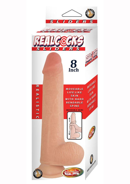 Realcocks Sliders Dildo with Balls - Vanilla - 8in