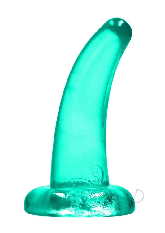 Realrock Crystal Clear Dildo with Suction Cup - Clear/Green - 4.5in