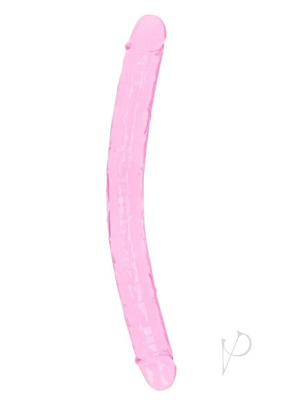 Realrock Crystal Clear Double Dong - Pink - 18in