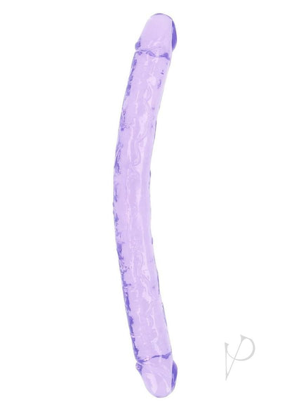 Realrock Crystal Clear Double Dong - Purple - 18in