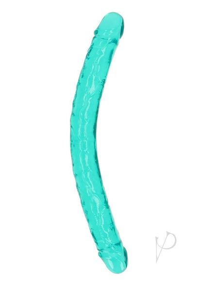 Realrock Crystal Clear Double Dong - Turquoise - 18in
