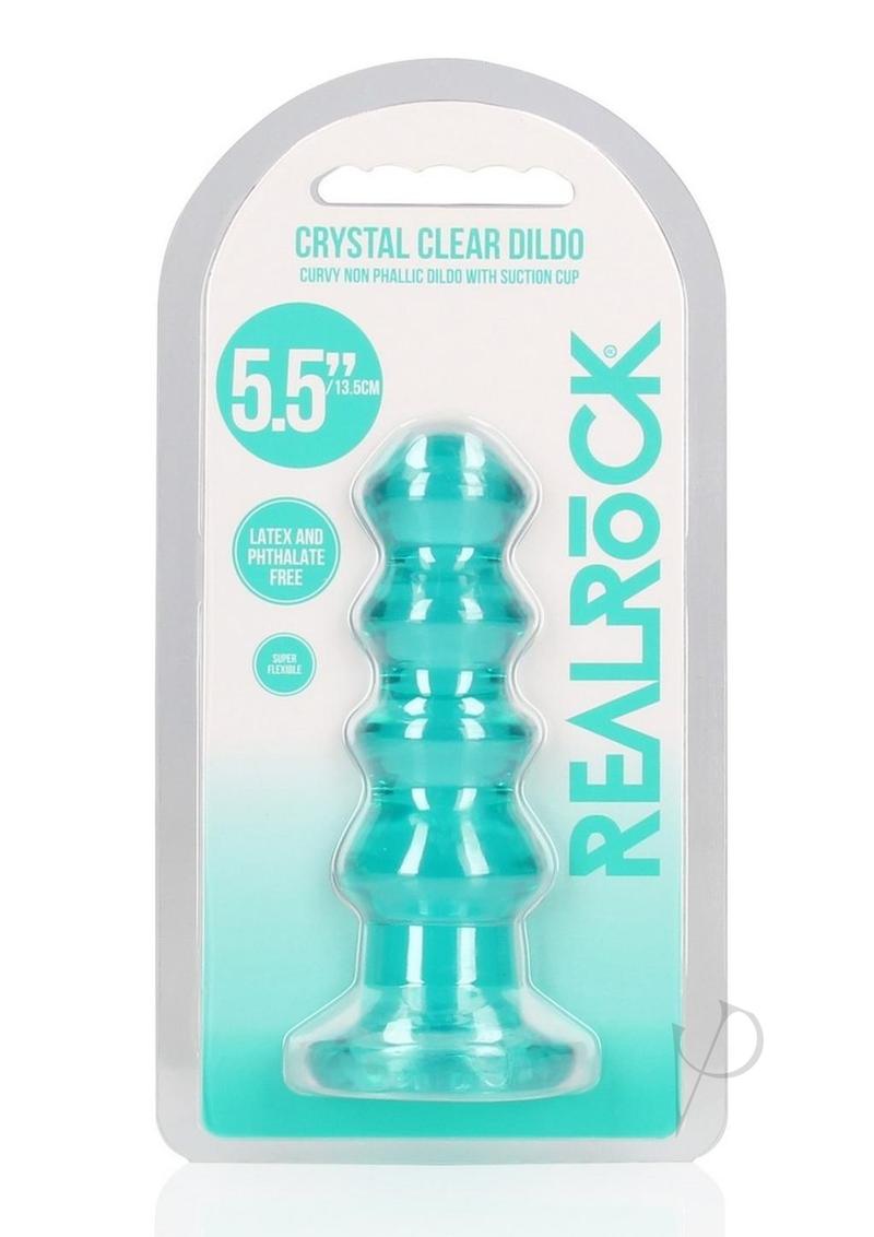 Realrock Curvy Dildo Or Butt Plug - Turquoise - 5.5in