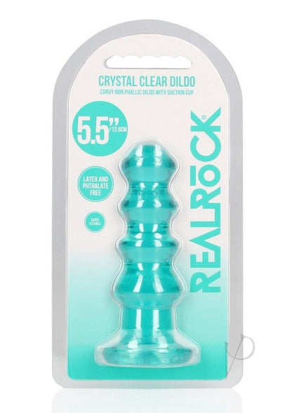 Realrock Curvy Dildo Or Butt Plug - Turquoise - 5.5in