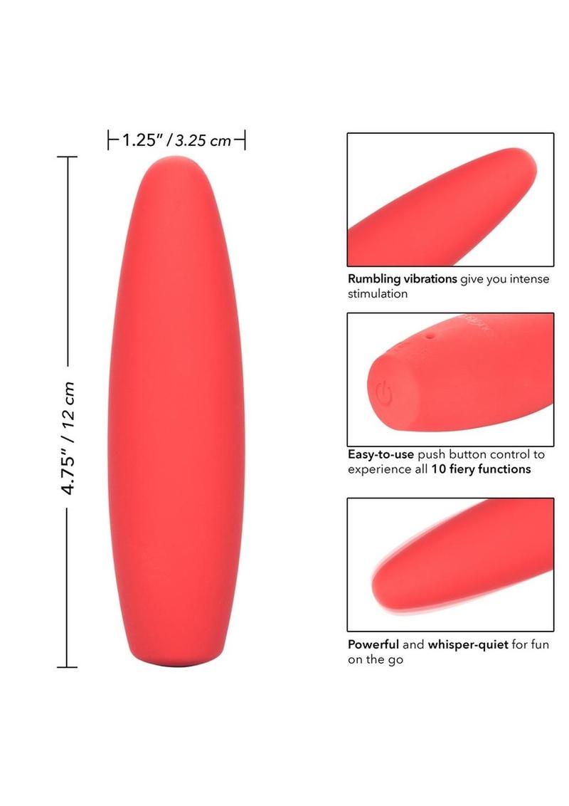 Red Hot Flame Bullet Silicone Rechargeable Waterproof