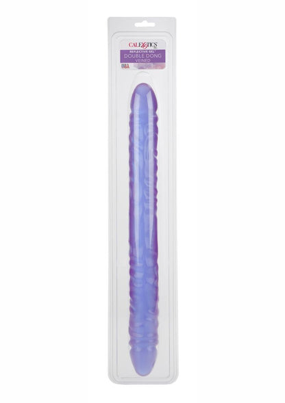 Reflective Gel Veined Double Dildo - Purple - 18in