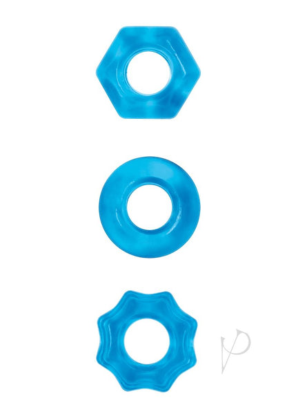 Renegade Chubbies Super Stretchable Cock Rings - Blue - Set Of 3