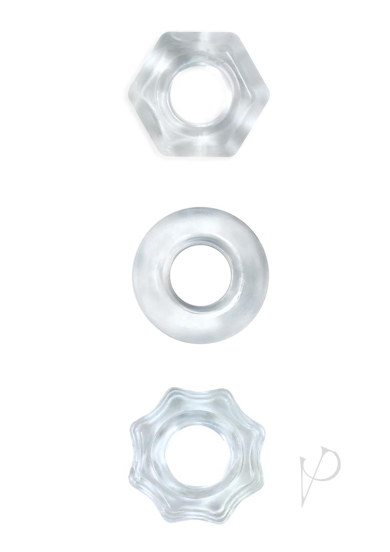 Renegade Chubbies Super Stretchable Cock Rings - Clear - Set Of 3