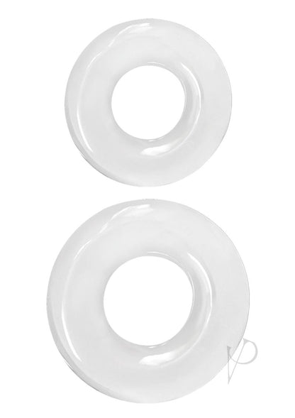 Renegade Double Stack Super Stretchable Cock Rings - Clear - Set Of 2