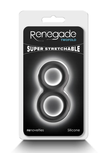 Renegade Twofold Silicone Cock Ring - Black