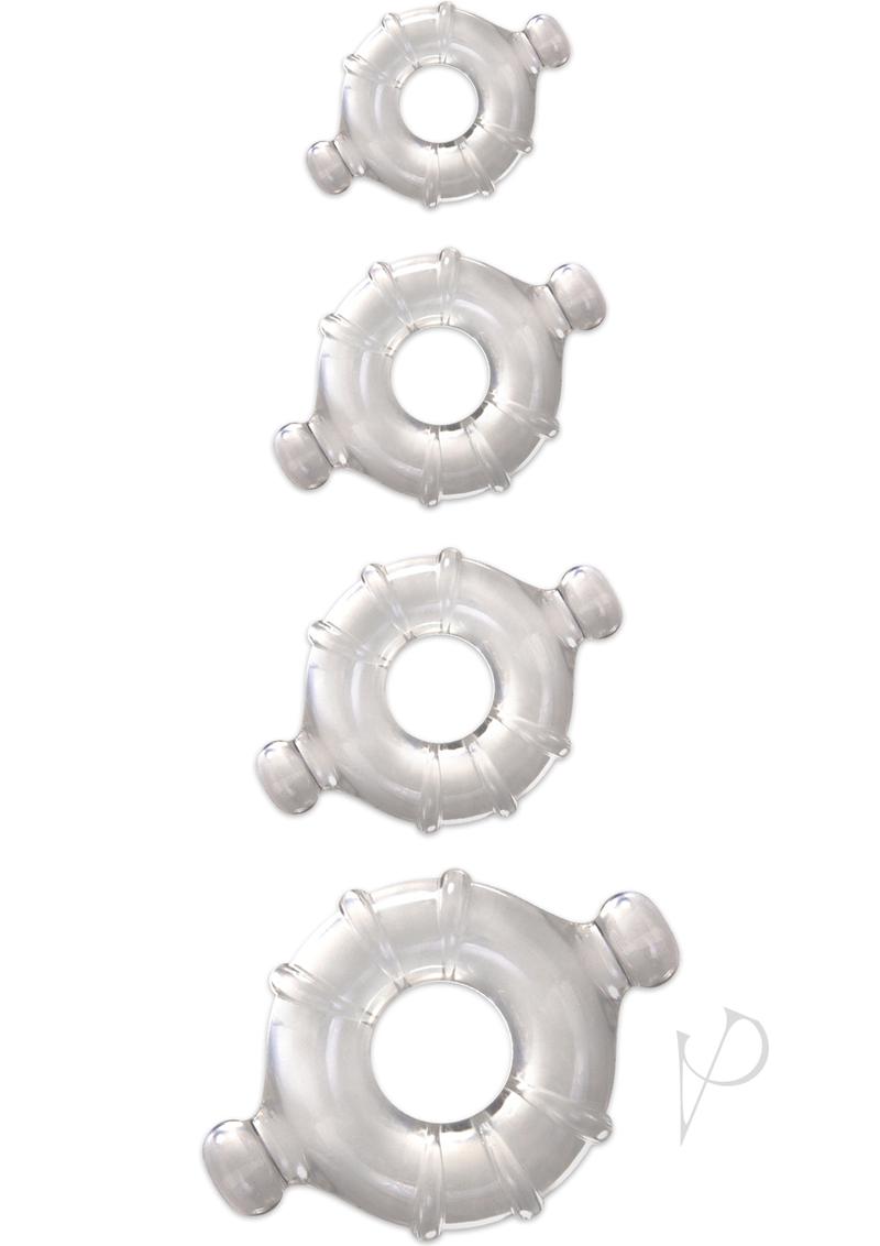 Renegade Vitality Cock Ring Kit - Clear - 4 Per Set