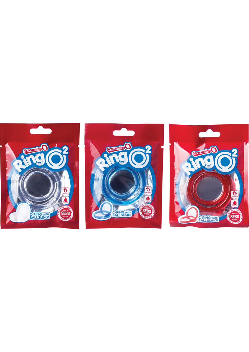 Ringo 2 Cock Ring with Ball Sling - Assorted Colors - 18 Each Per Box