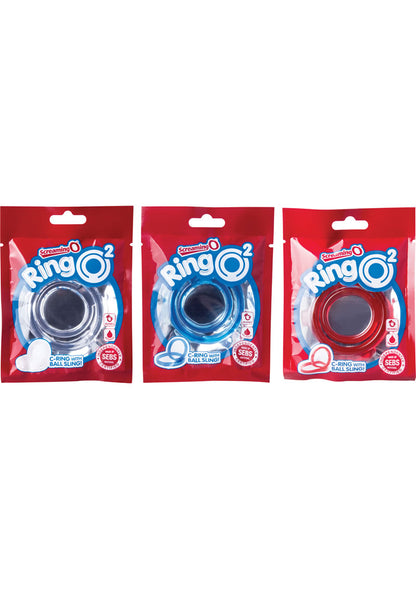 Ringo 2 Cock Ring with Ball Sling - Assorted Colors - 18 Each Per Box