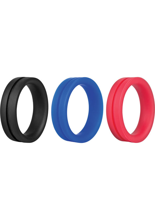 Ringo Pro Large Silicone Cock Rings Waterproof - Assorted Colors - Large - 12 Per Box