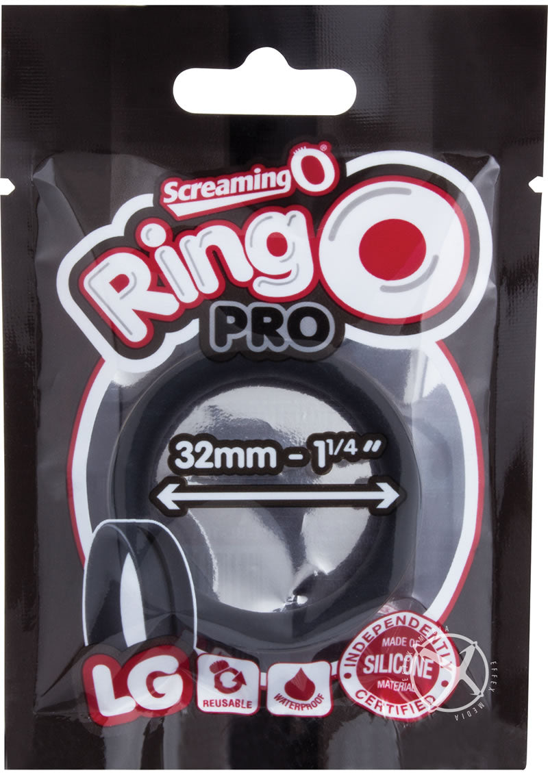 Ringo Pro Large Silicone Cock Rings Waterproof - Black - Large - 12 Each Per Box