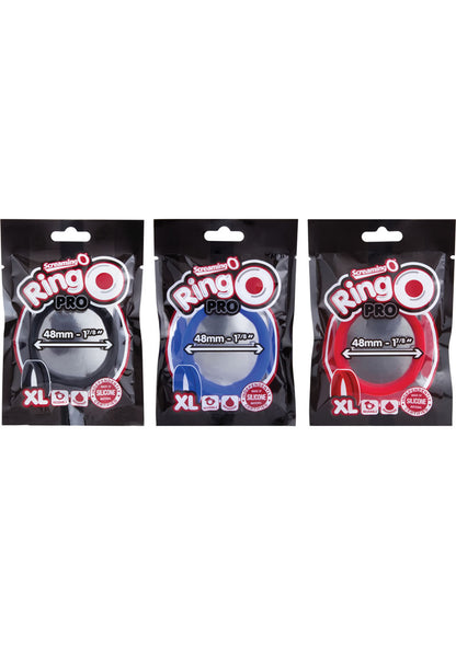 Ringo Pro Xtra-Large Silicone Cock Rings Waterproof - Assorted Colors - XLarge - 12 Each Per Pop Box