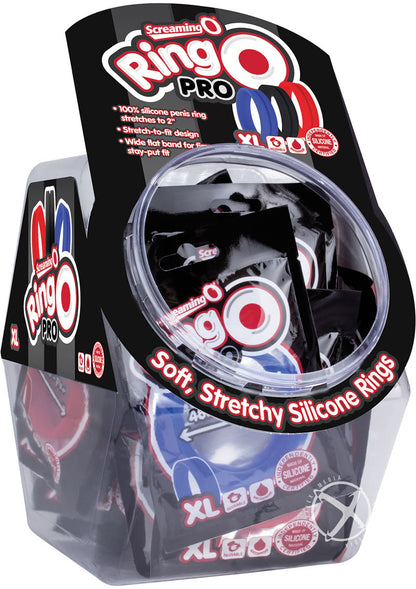 Ringo Pro Xtra-Large Silicone Cock Rings Waterproof - Assorted Colors - XLarge - 24 Piece/Bowl