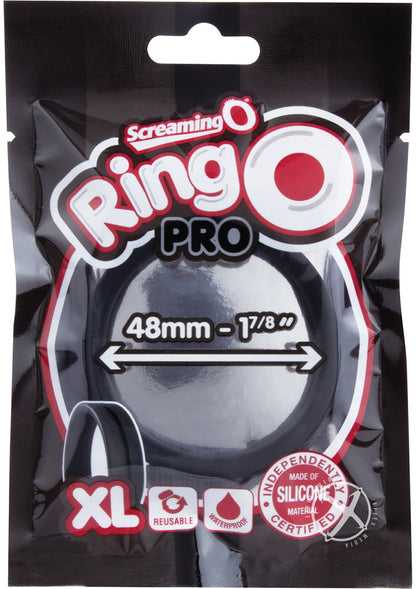 Ringo Pro Xtra-Large Silicone Cock Rings Waterproof - Black - XLarge - 12 Each Per Box