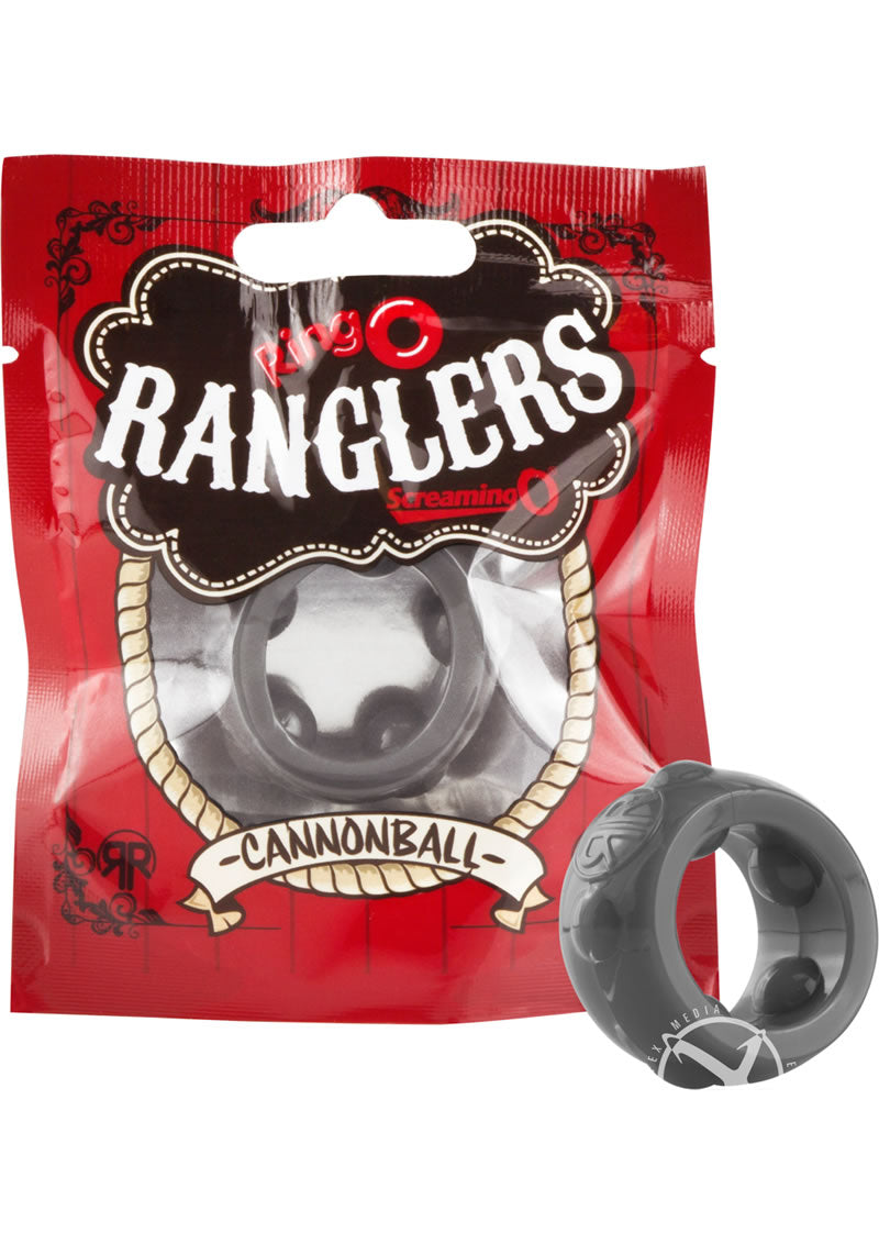 Ringo Ranglers Cannonball Cock Ring - Grey - 10 Each Per Box