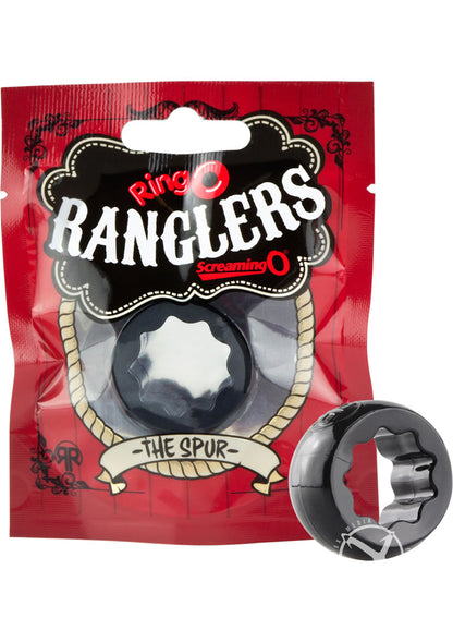 Ringo Ranglers The Spur Cock Ring - Black - 10 Each Per Box