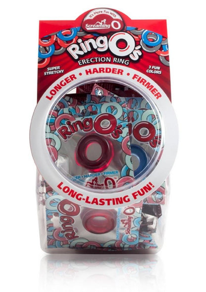 Ringo's Erection Cock Rings Waterproof - Assorted Colors (36 Per Fishbowl