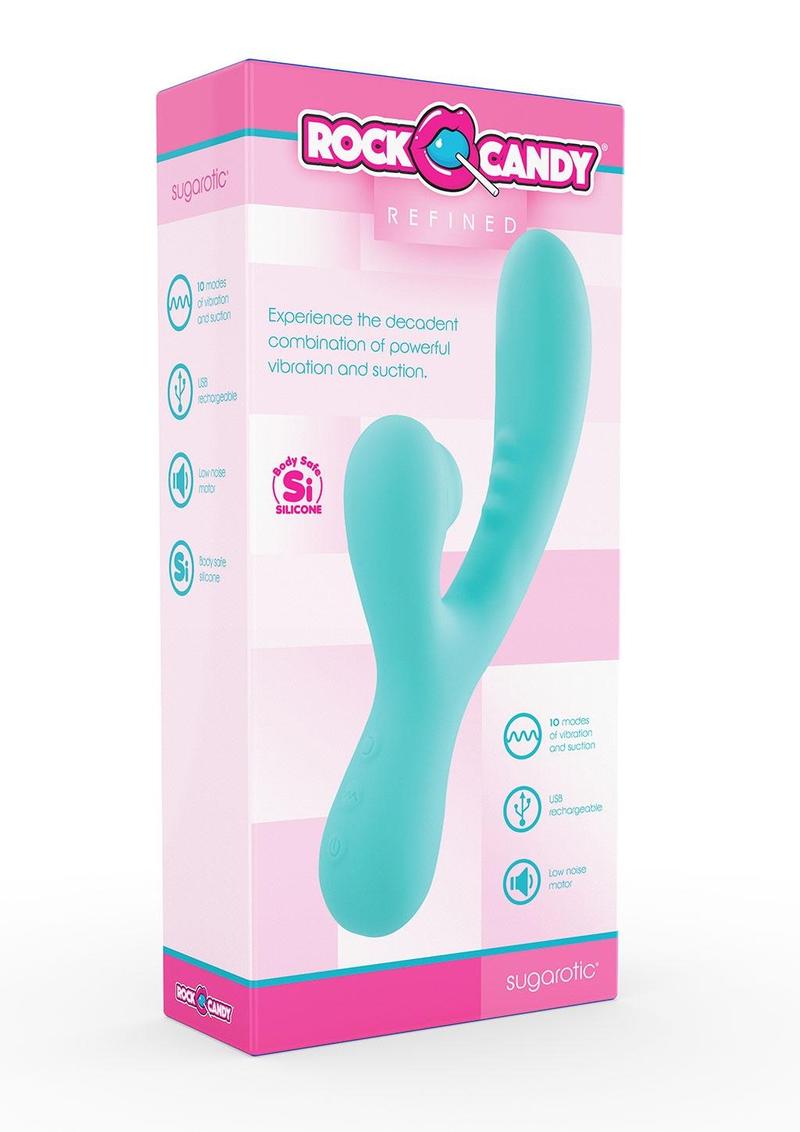 Rock Candy Refined Sugarotic Rechargeable Silicone Dual Stimulated Rabbit Vibrator - Blue