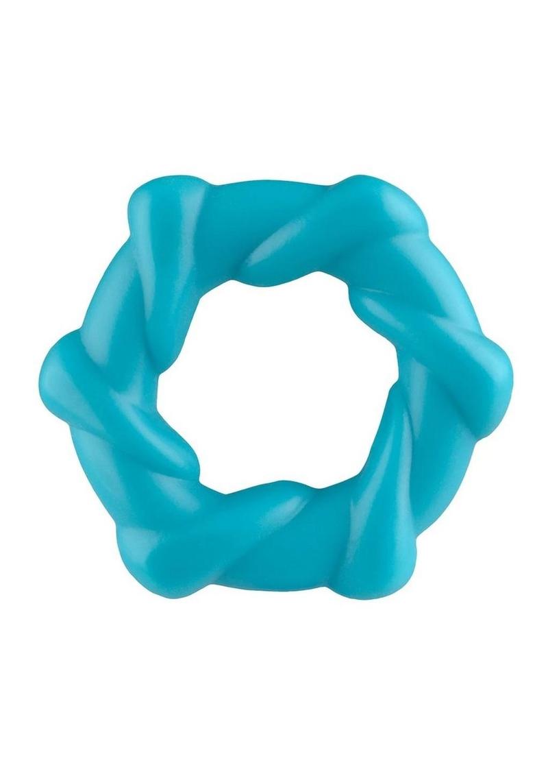 Rock Candy Taffy Twist Cock Ring - Blue